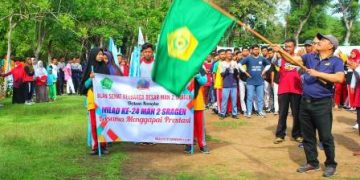 Jalan Sehat Bersama Kakankemenag Sragen Akhiri Peringatan Milad ke 24 MAN 2 Sragen
