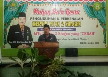 Drs. H.M. Aris Suparlan, M.Pd dikukuhkan sebagai Kepala MTsN 2 Sragen