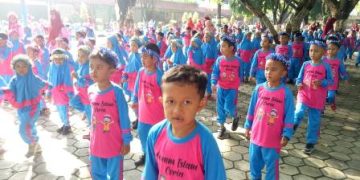 404 Siswa RA Se Kecamatan Sragen Ikuti Senam Ceria Massal