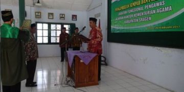 Kakankemenag Sragen Lantik Pengawas PAI pada Sekolah