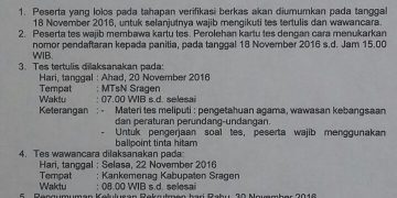 Pelaksanaan Tes Rekrutmen Penyuluhan Agama Islam