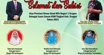 MTs Negeri 1 Sabet Juara Umum Kompetisi Sains Madrasah (KSM) Tingkat Kabupaten Tahun 2021