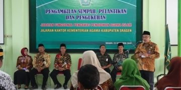 Kakankemenag Sragen Lantik 2 Guru PAI menjadi Pengawas PAI pada Sekolah