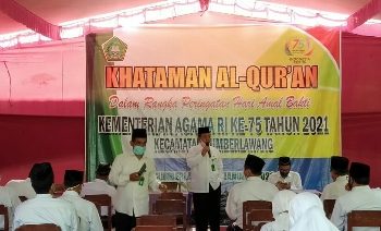 Meriah Namun Tetap Taat Protokol Kesehatan, HAB Kemenag Ke 75 di Sumberlawang