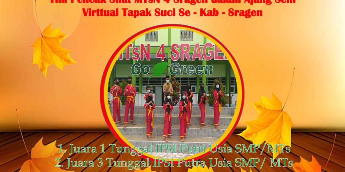 “Luar biasa, 9 Siswa MTsN 4 Sragen Borong  Medali pada Kejurda Pencak Silat di Kabupaten Sragen”