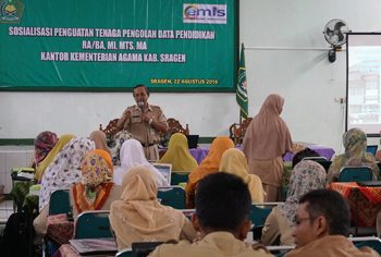 Sosialisasi Penguatan Tenaga Pengolah Data Pendidikan  RA/Madrasah Kabupaten Sragen