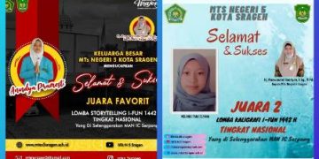 Dua Siswi MTs Negeri 5 Kota Sragen Juarai Kompetisi Nasional I-FUN 1442 H