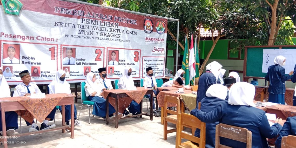 Terapkan Kurikulum Merdeka, MTsN 7 Sragen Gelar Pemilu