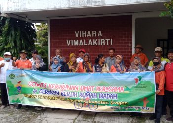 Sambut HAB Kemenag ke 77, Kankemenag Sragen Adakan Gowes Kerukunan Umat Beragama