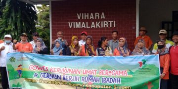 Sambut HAB Kemenag ke 77, Kankemenag Sragen Adakan Gowes Kerukunan Umat Beragama