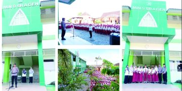 Sampaikan Peningkatan Kewaspadaan Lingkungan, Wakapolsek Sidoharjo Menjadi Irup di MIN 9 Sragen