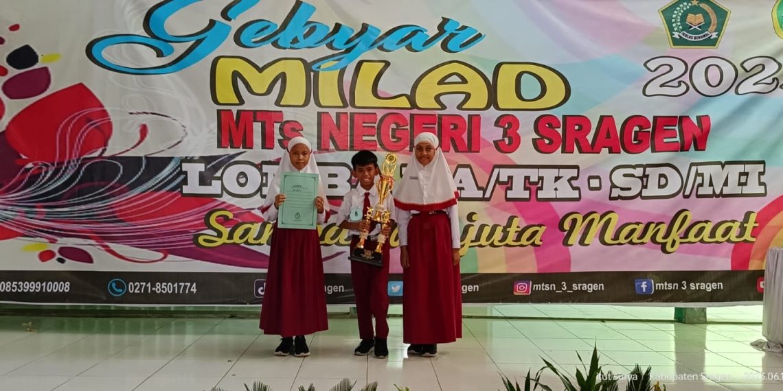 MIN 5 Sragen  Raih Juara 1 Lomba MIPA di MTsN 3 Sragen