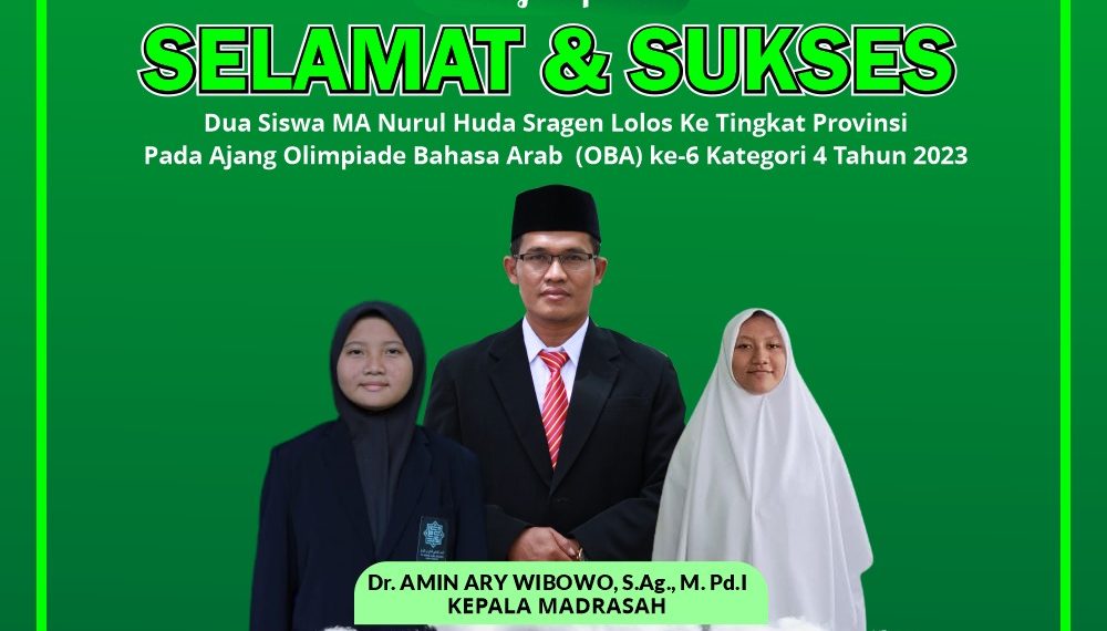 Siswi MA Nurul Huda Sragen Raih Prestasi Gemilang di Olimpiade Bahasa Arab