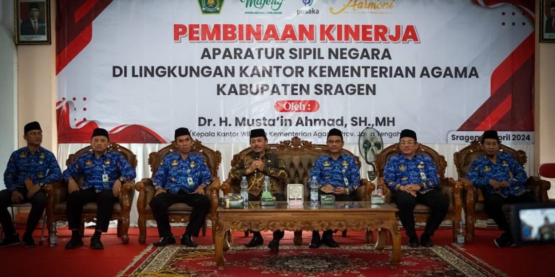 Ribuan ASN Kemenag Sragen Ikuti Pembinaan Kakanwil Kemenag Jateng