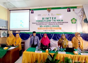 Kuatkan Pengelolaan E-Kinerja, MTs Negeri 1 Sragen Gelar Bimtek Pengelolaan E-Kinerja