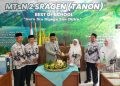 Pemotongan Tumpeng dan Pelepasan Balon Cita-Cita Tandai Peringatan HGN  MTsN 2 Sragen