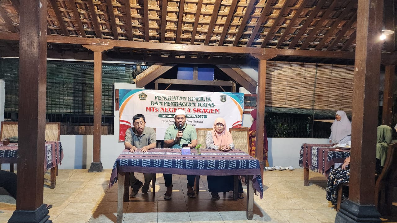 Tingkatkan Efektivitas Kerja, MTsN 4 Sragen Gelar Penguatan Kinerja dan Pembagian Tugas TP. 2025/2026