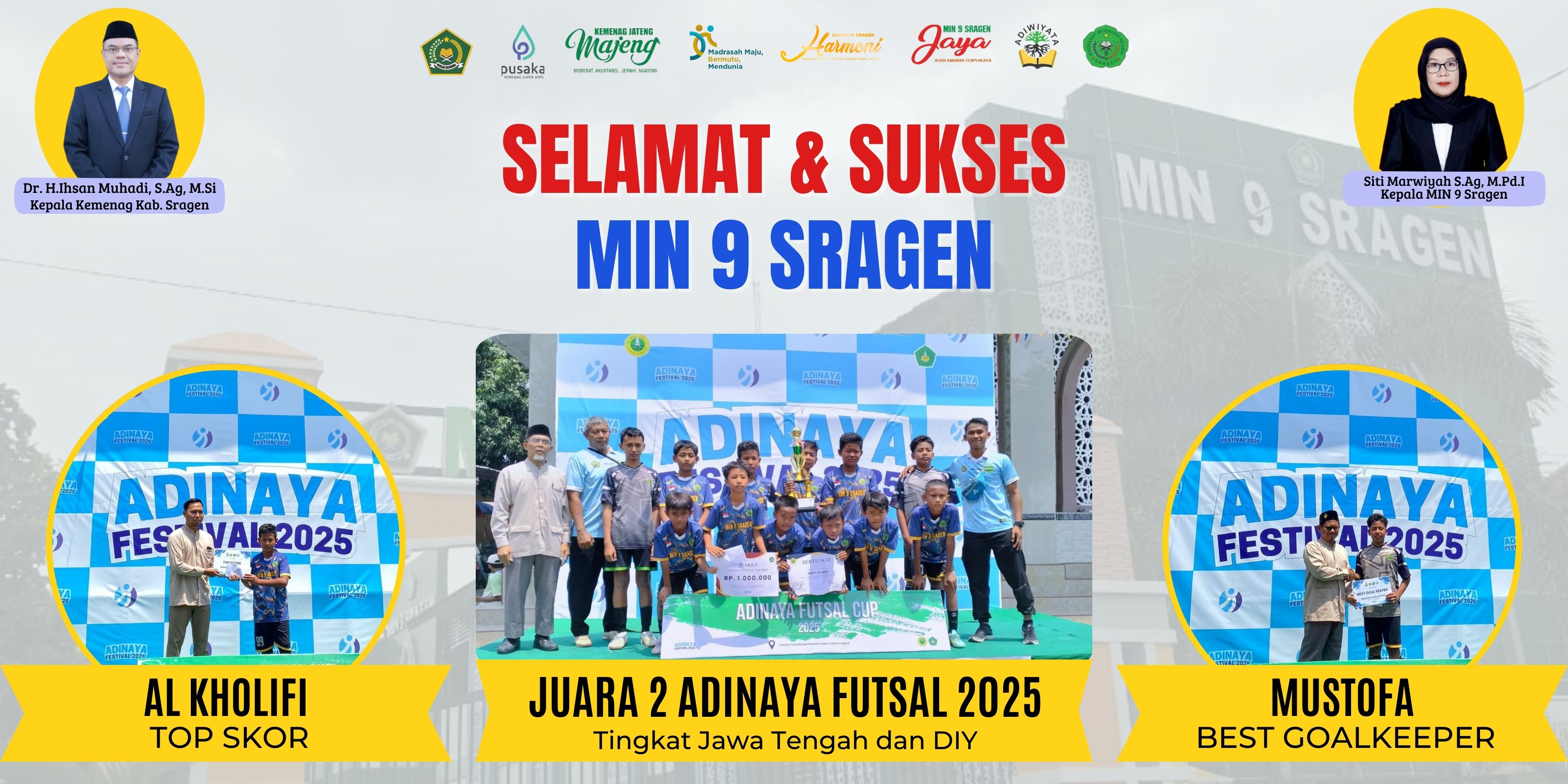 MIN 9 Sragen Raih Prestasi Gemilang di ADINAYA Futsal Competition Tingkat Provinsi Jawa Tengah & DIY