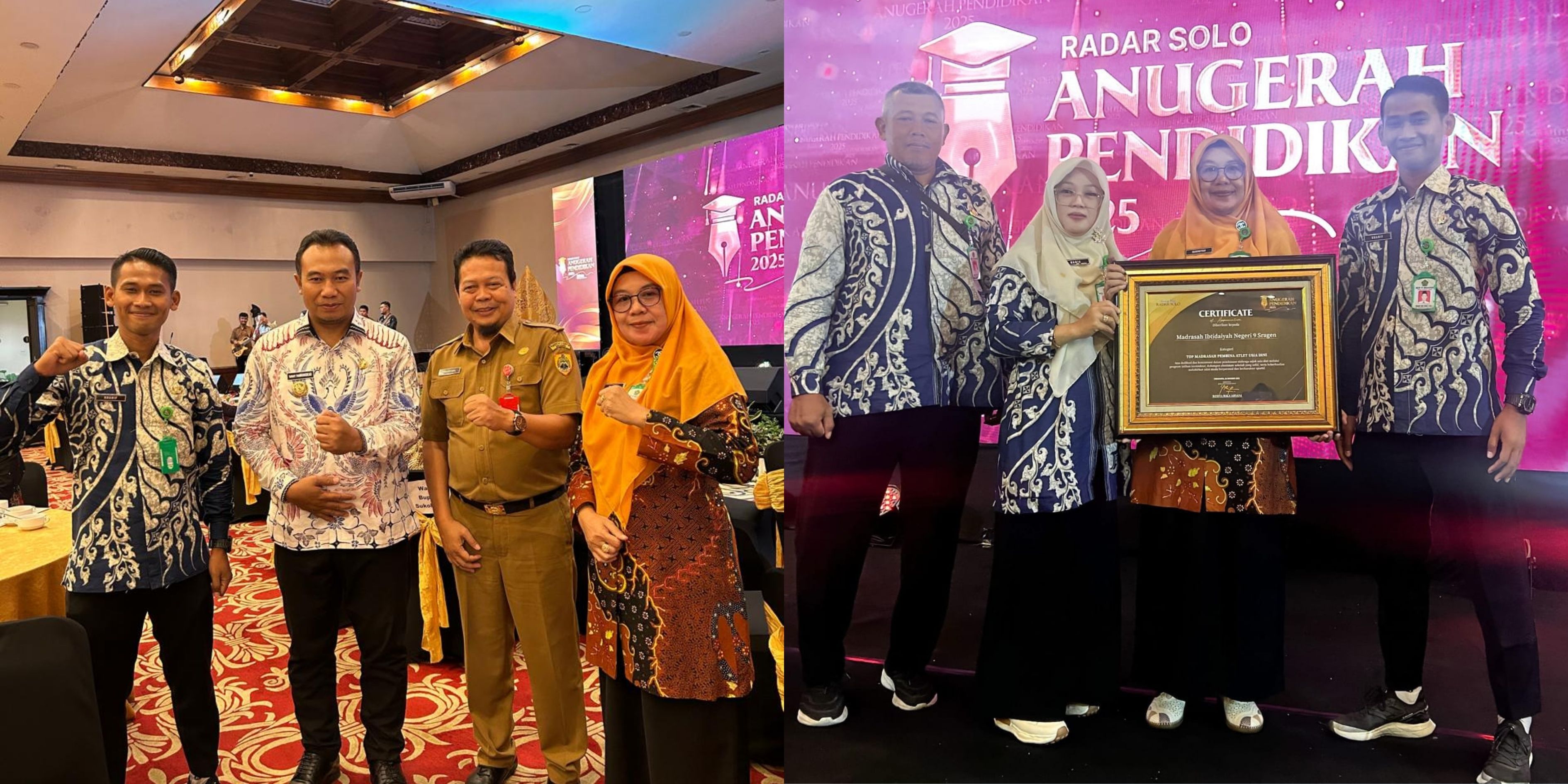 MIN 9 Sragen Raih Penghargaan “Top Madrasah Pembina Atlet Usia Dini” di Ajang Radar Solo Anugerah Pendidikan 2025