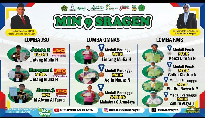 MIN 9 Sragen Borong Prestasi di Ajang KMS, OMNAS, dan JSO 2026