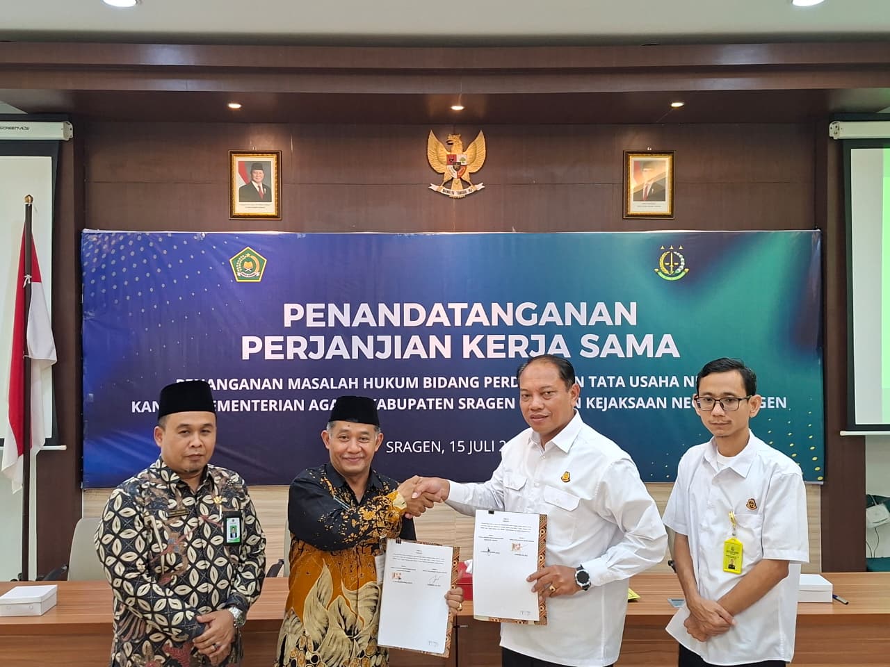 Kemenag Sragen dan Kejari Teken Perjanjian Kerja Sama Bidang Perdata dan Tata Usaha Negara