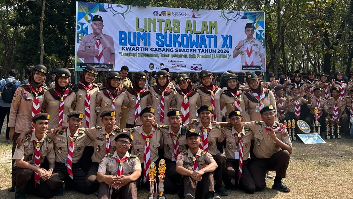 Kontingen Pramuka MAN 1 Sragen Raih Dua Gelar Juara pada Lintas Alam Bumi Sukowati XI
