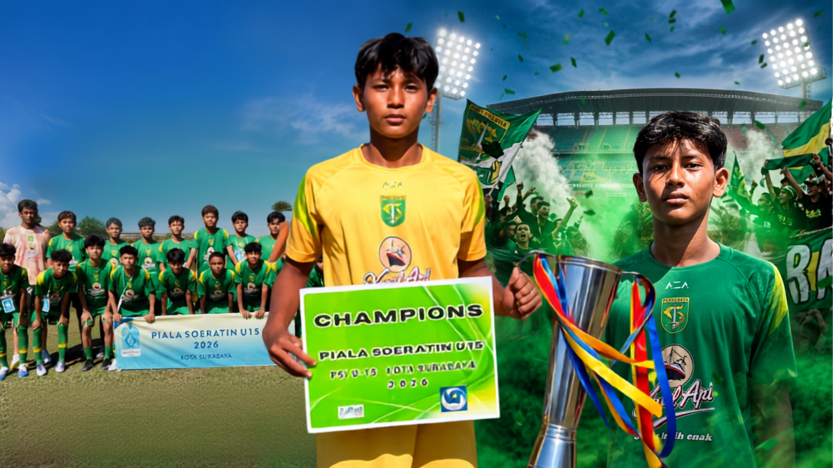 Bintang Lapangan MAN 2 Sragen Juarai Piala Soeratin Askot Surabaya Bersama Persebaya U-15