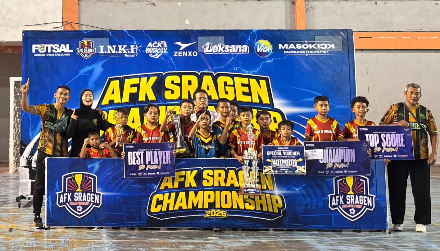 18 Gol Tanpa Kebobolan! Tim Futsal MIN 9 Sragen Juara AFK Championship 2026