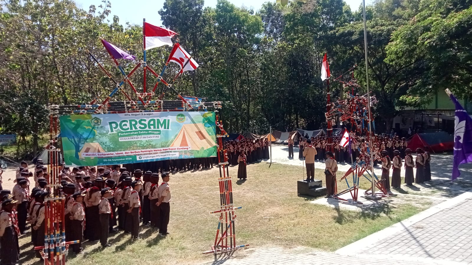 Ratusan Siswa MTsN 3 Sragen Ikuti Persami, Asah Kemandirian dan Jiwa Kepemimpinan