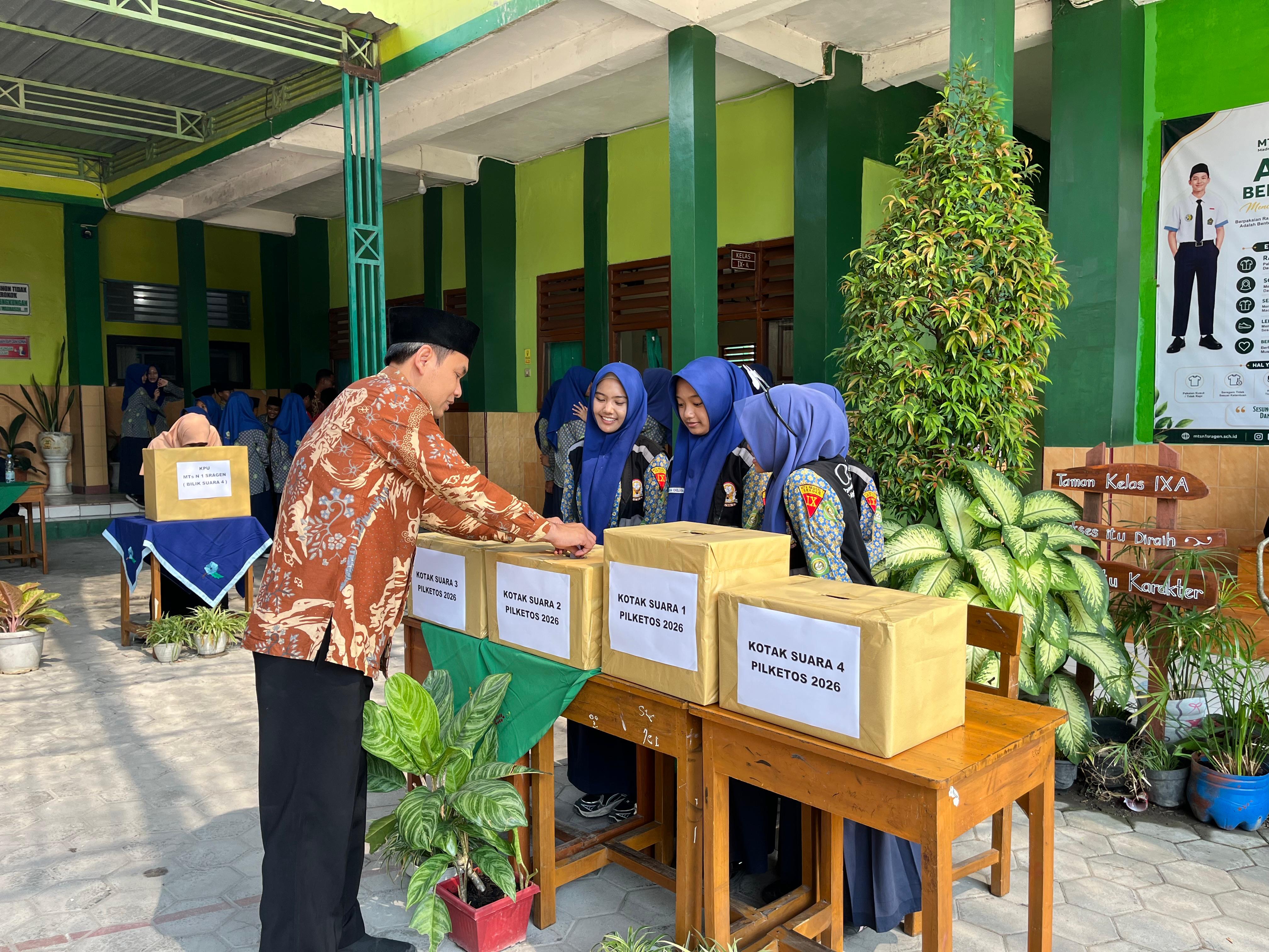 Tiga Paslon Berebut Suara, MTsN 1 Sragen Gelar Pemilihan OSIM 2026-2027