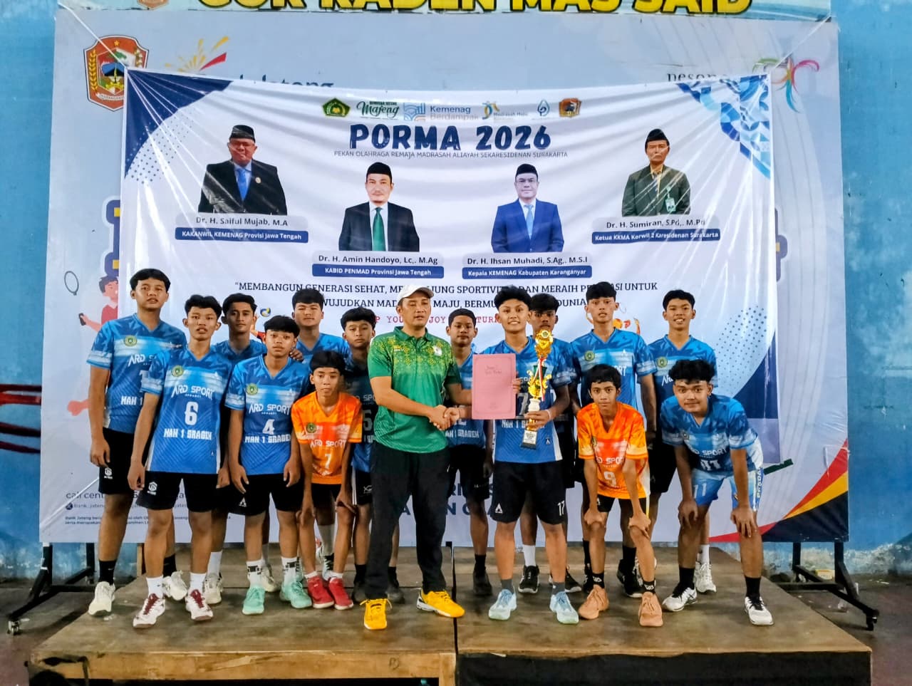 Tampil Dominan, Tim Voli Putra MAN 1 Sragen Amankan Gelar Juara Utama PORMA 2026
